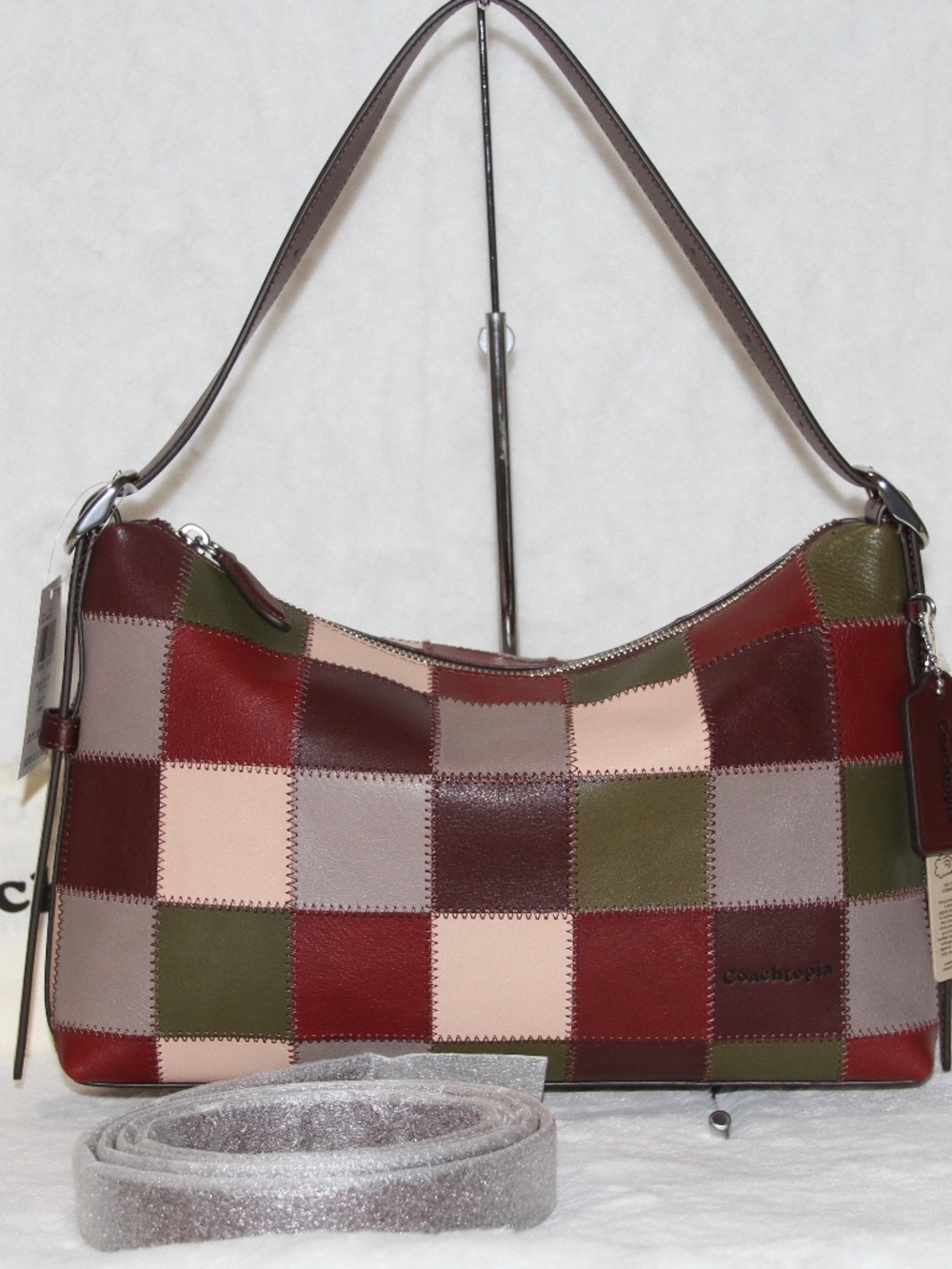COACH Coachtopia Alter Ego Slouchy Shoulder Bag Checkerboard Leather NWT
